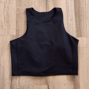 ISLA Movement Black High Neck Crop Tank Top Womens L Made USA Active Racerback